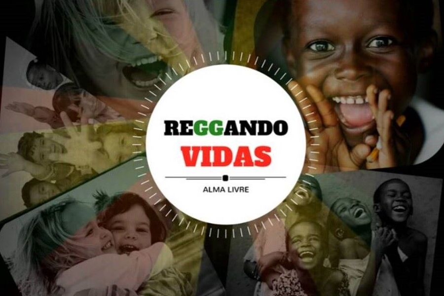 Foto do banner da projeto Reggando Vidas, da banda Alma Livre