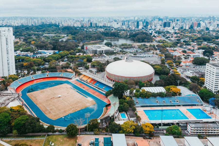 Foto da vista aérea do complexo do Ibirapuera