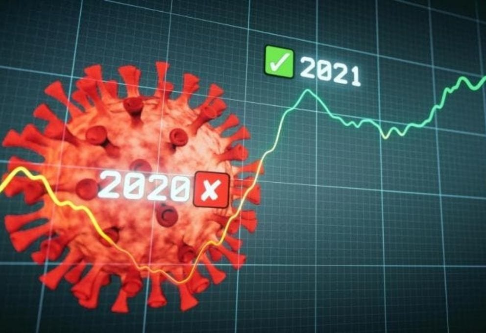 Ilustração que mostra um gráfico da inflação subindo de 2020 para 2021