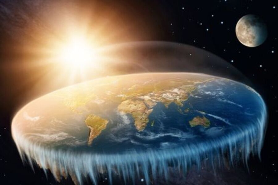 Ilustração sobre a possibilidade do planeta Terra ser plano
