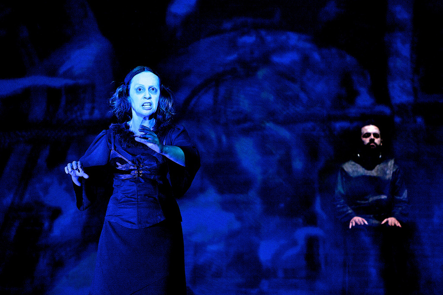 Foto do espetáculo A Cripta de Poe, encenado em 2019, presencialmente