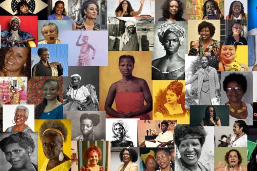 Mosaico de várias fotos lado a lado de mulheres importantes para a história da humanidade