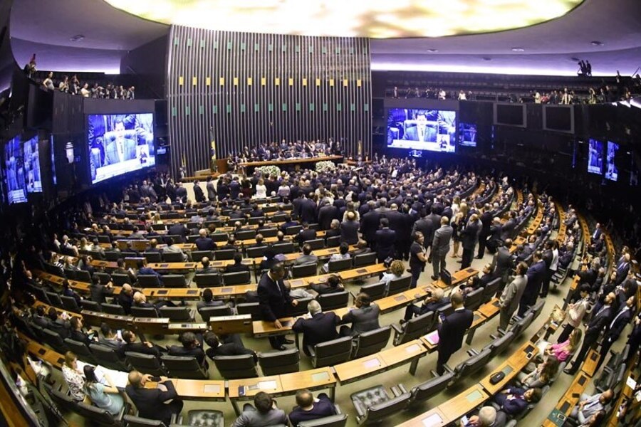 Foto do Plenário da Câmara dos Deputados em Brasilia