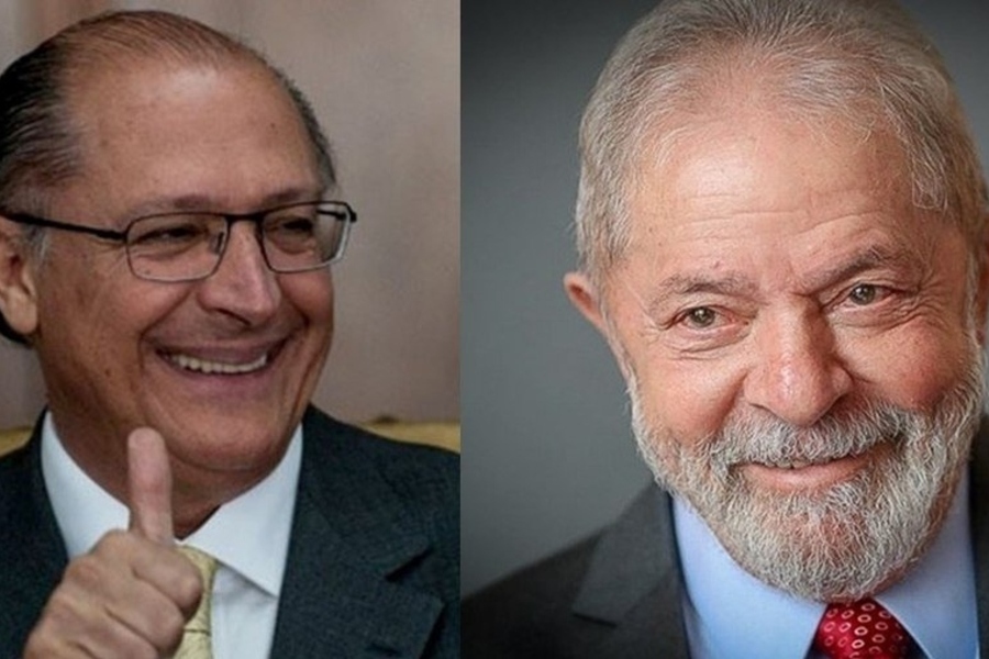 Foto montagem apresenta Alckmin (à esq) e Lula (à dir.)